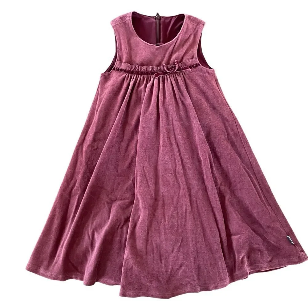 Jako-o German Brand Sleeveless Burgundy Girls Dress Velvet Lined Size 4-5